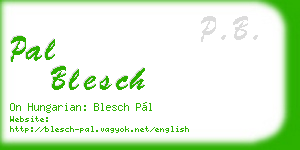 pal blesch business card